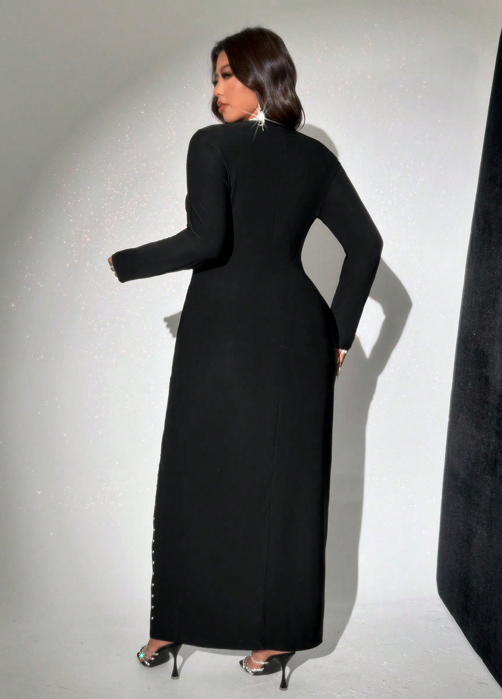 Чорна кежуал сукня силуетна SHEIN однотонна