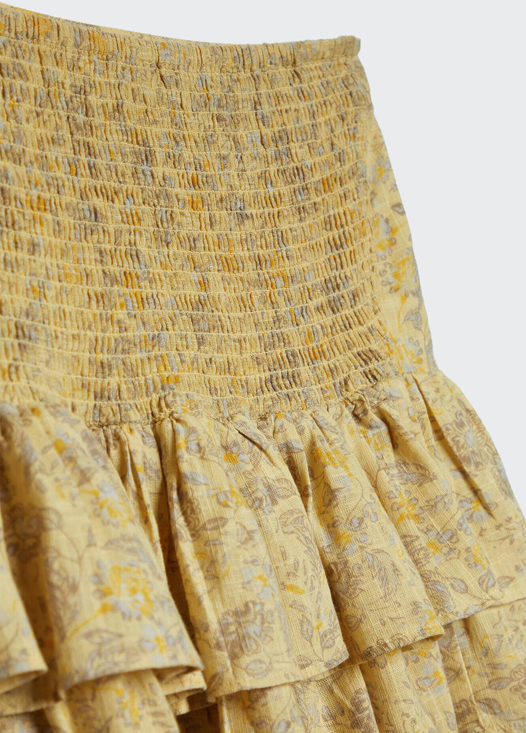 Желтая кэжуал цветочной расцветки юбка Stradivarius