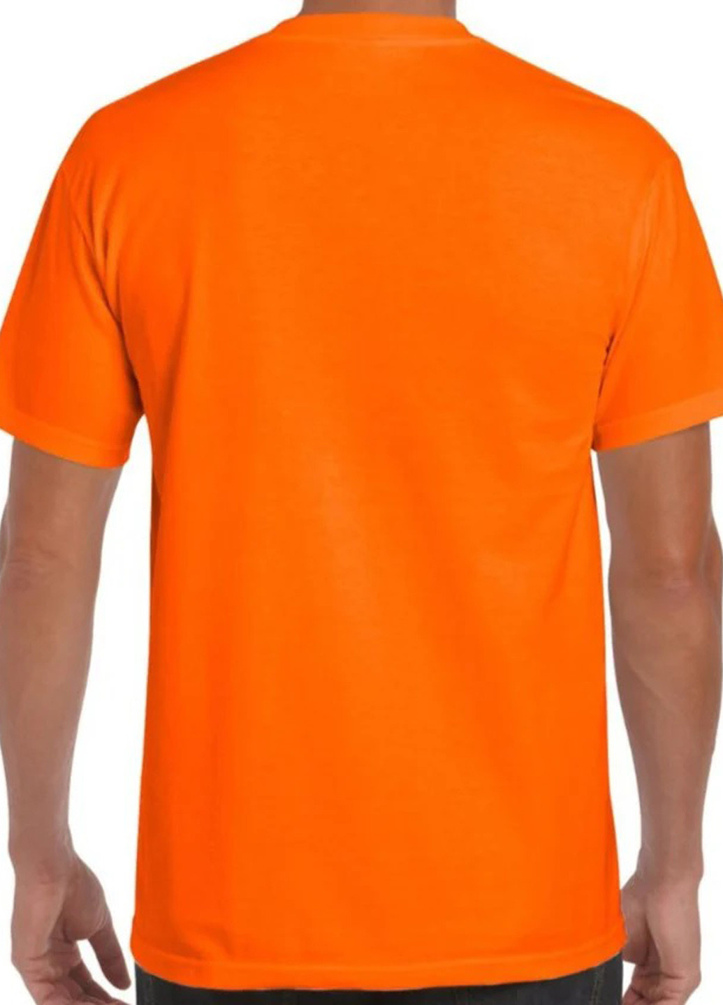 Кислотно-оранжева футболка Gildan