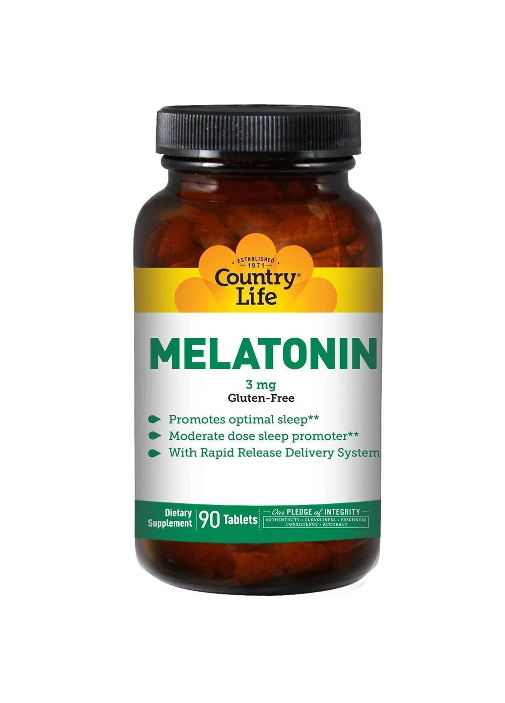 Мелатонін Melatonin 1 mg 60 таблеток Country Life (255409763)