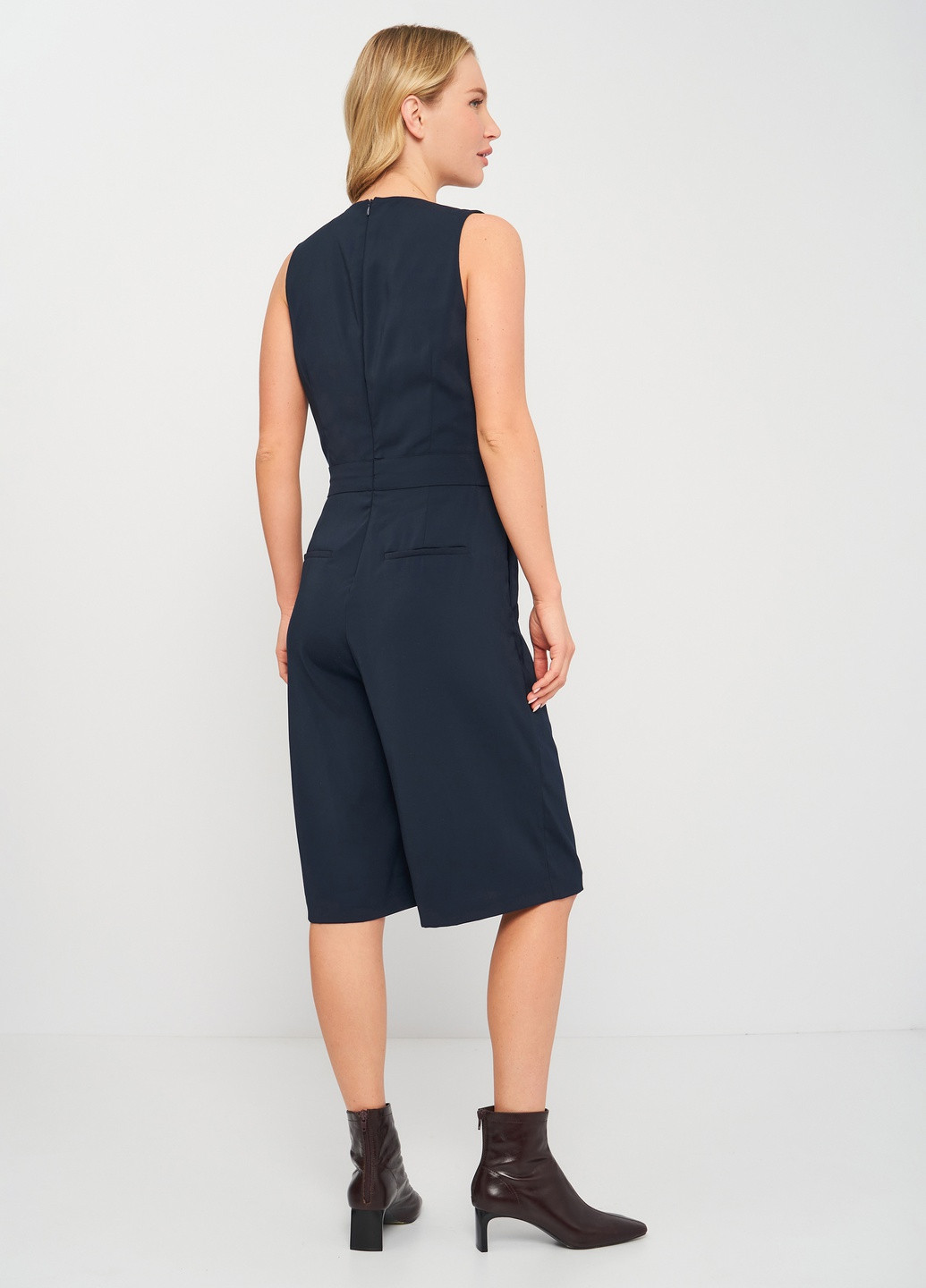 Комбінезон H&M однотонний темно-синій кежуал поліестер