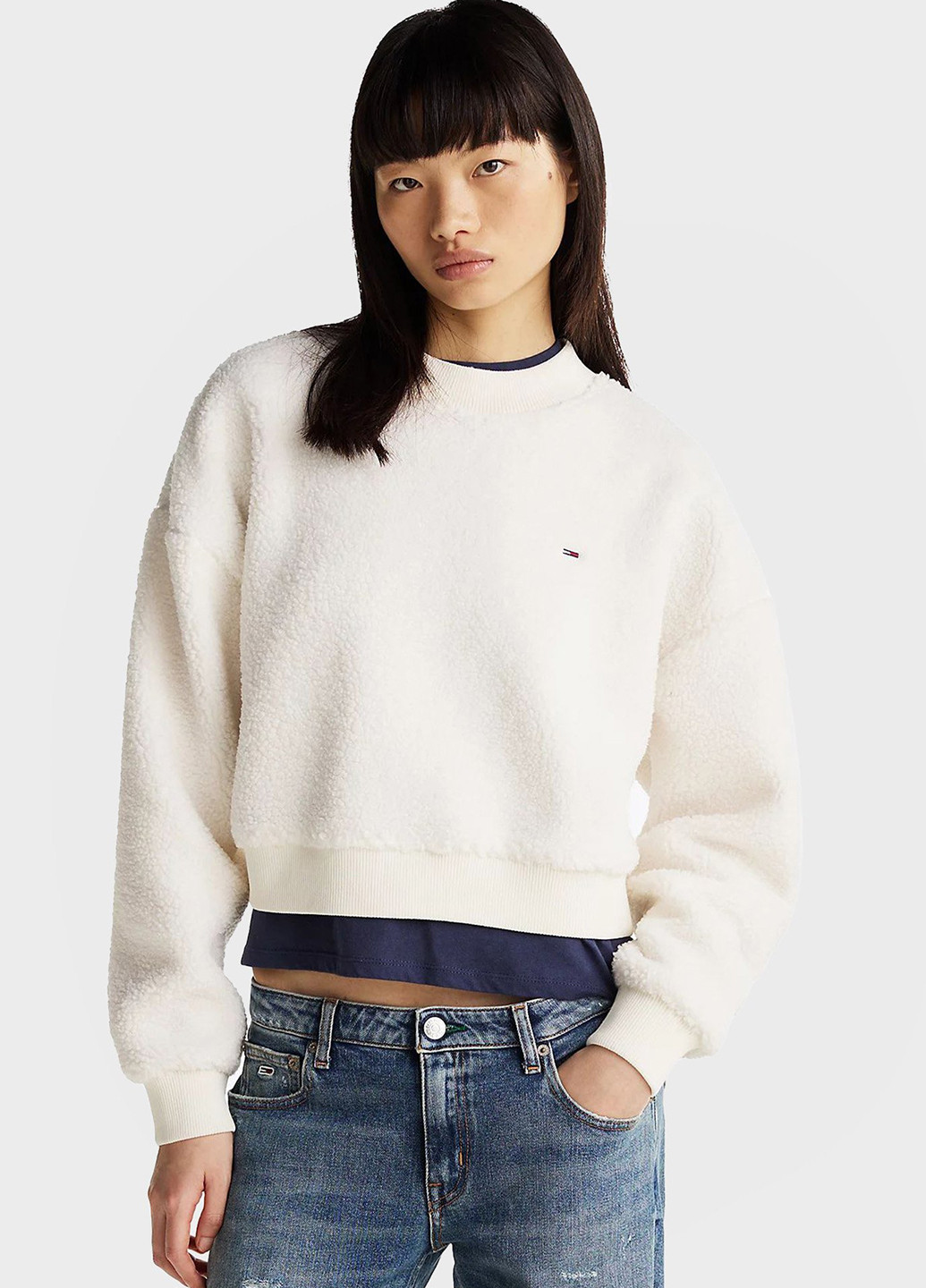 Білий світшот Tommy Jeans логотип без декору (315017959)