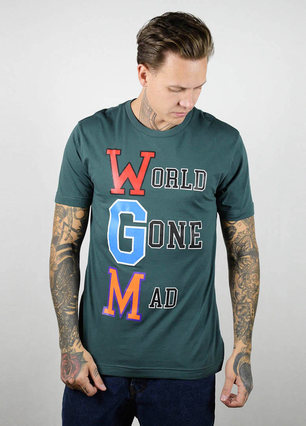 Зелена футболка чоловіча wgm, зелений No Brand Футболки
