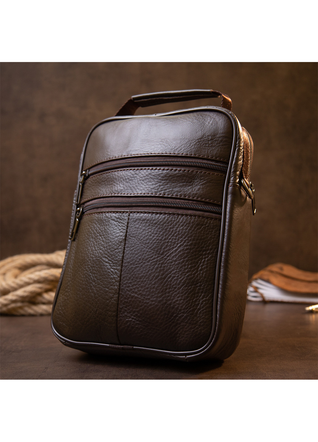 Чоловік шкіряний месенджер 19х25,5х5,5 см Vintage (232988479)