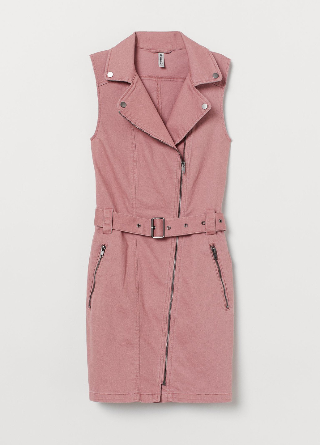 Розовое джинсовое платье H&M однотонное