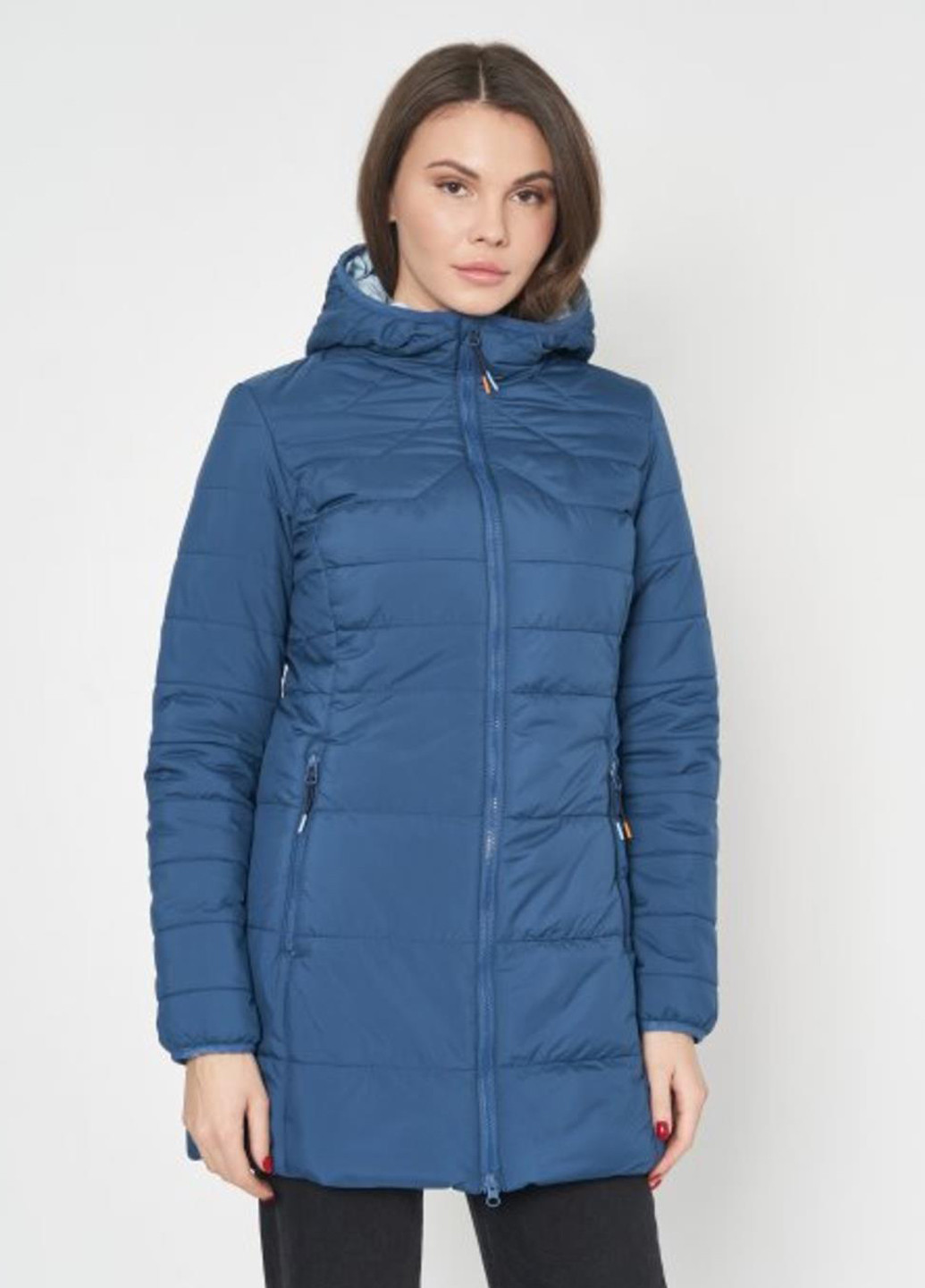 Синяя демисезонная куртка 32k1556-m928 CMP WOMAN JACKET LONG FIX HOOD