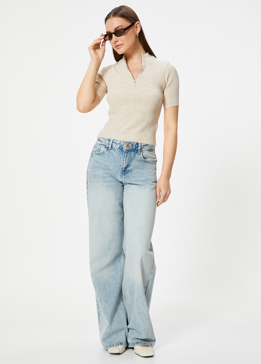 Бежевый демисезонный свитер KOTON