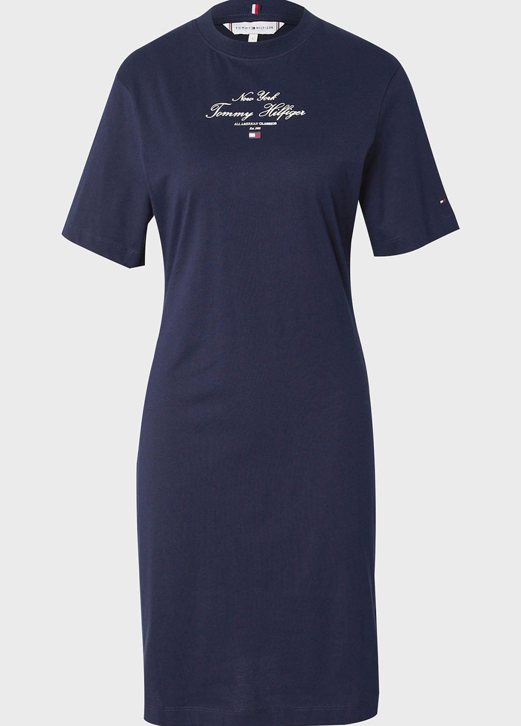 Темно-синя кежуал сукня сукня-футболка Tommy Hilfiger з логотипом