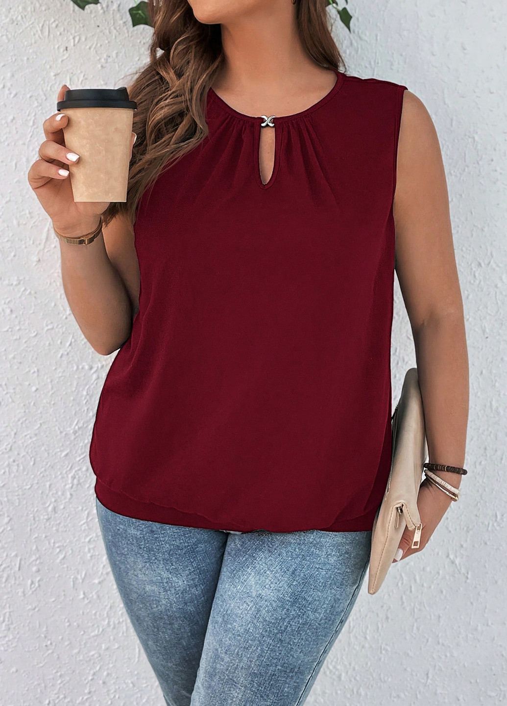 Бордова блуза SHEIN