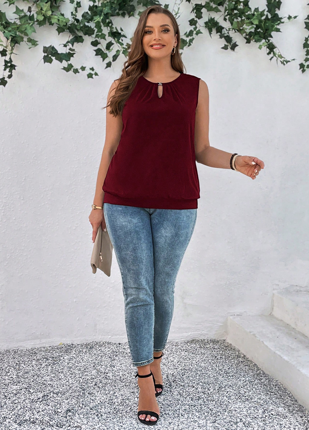 Бордова блуза SHEIN