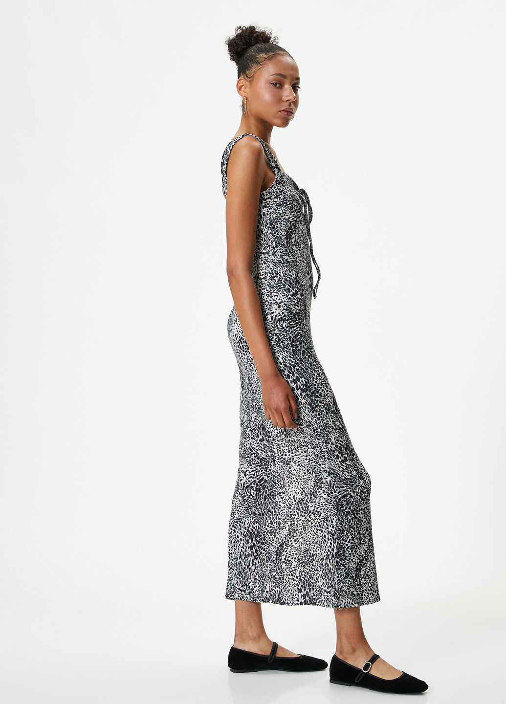 Черно-белое праздничный, кэжуал платье KOTON леопардовый