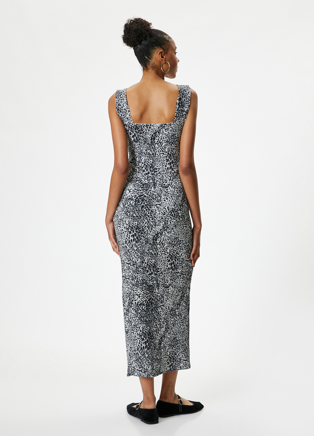 Черно-белое праздничный, кэжуал платье KOTON леопардовый