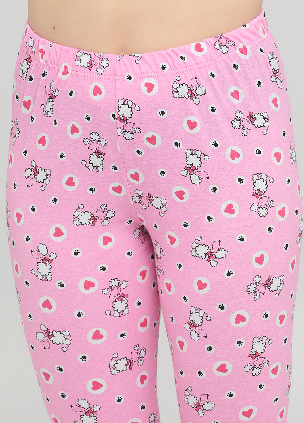 Розовая всесезон пижама (футболка, бриджи, маска для сна) футболка + бриджи Lucci