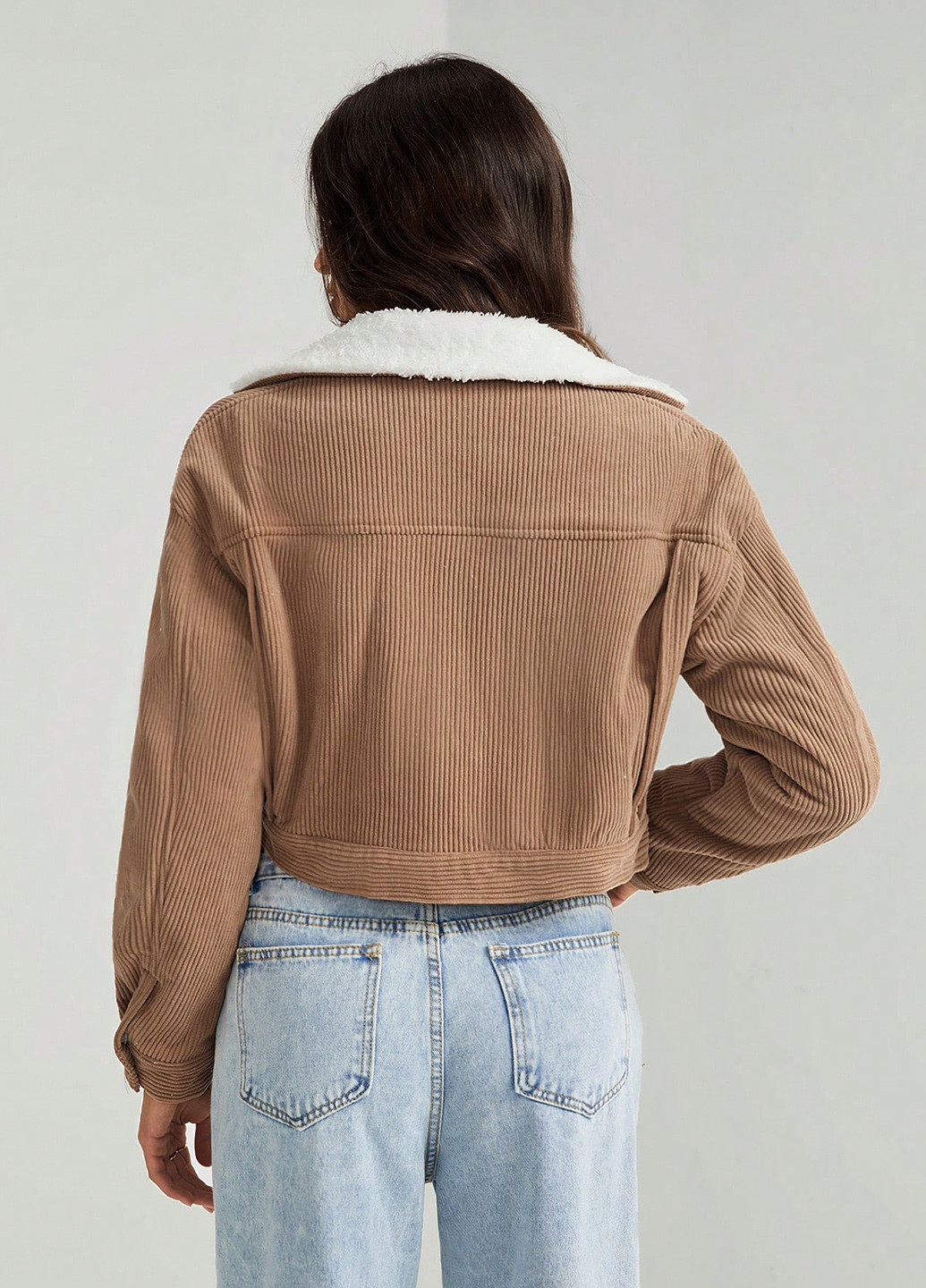 Світло-коричнева демісезонна куртка куртка-піджак SHEIN