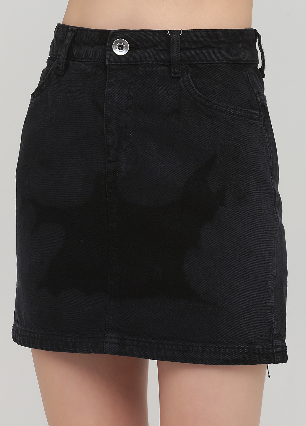 Черная джинсовая однотонная юбка Madoc Jeans