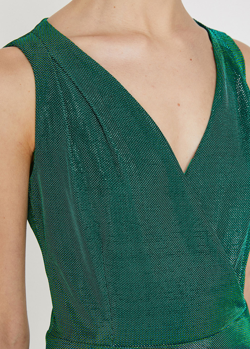 Зеленое кэжуал платье на запах KOTON однотонное