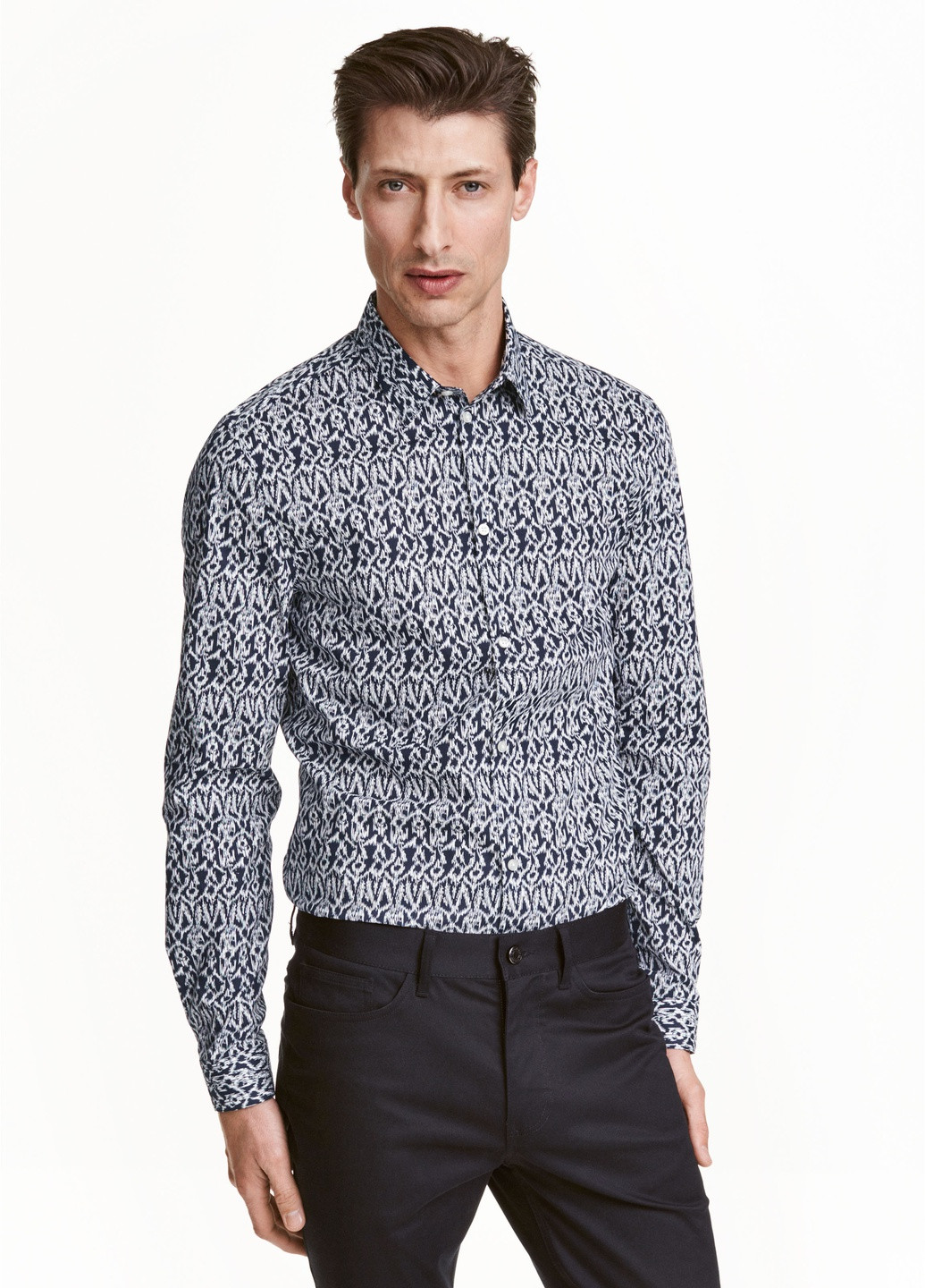 Черно-белая рубашка H&M