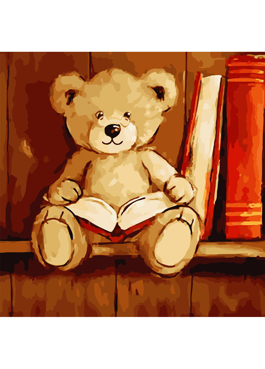 Картина по номерам "Ведмедик з книгою" 40х30 см ArtStory (252130722)