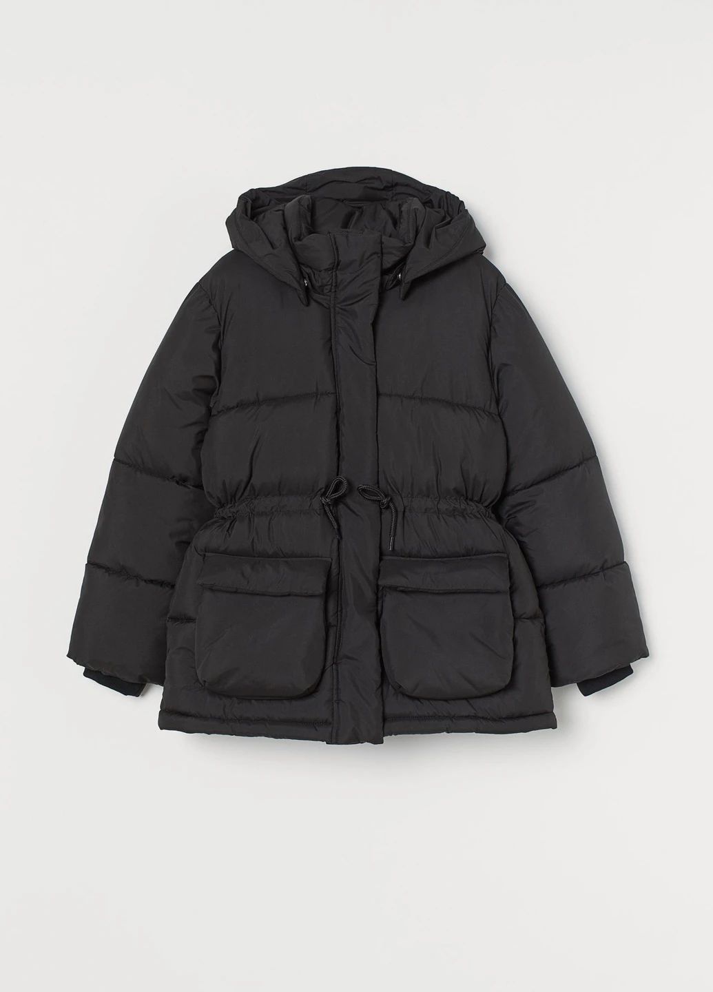 Черная зимняя куртка H&M