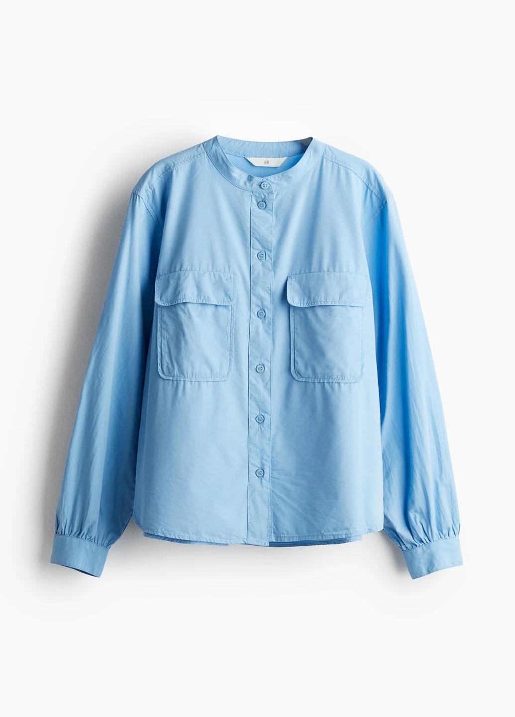 Голубой классическая, кэжуал рубашка однотонная H&M