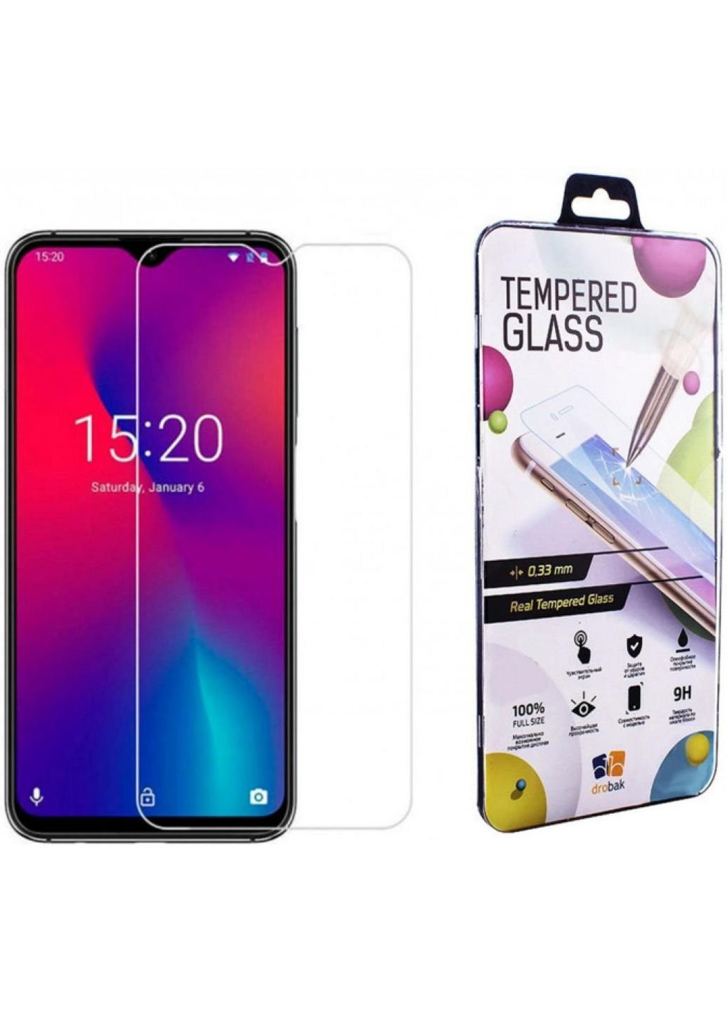 Скло захисне Blackview A80 Pro Tempered glass (222235) (222235) Drobak (252368376)