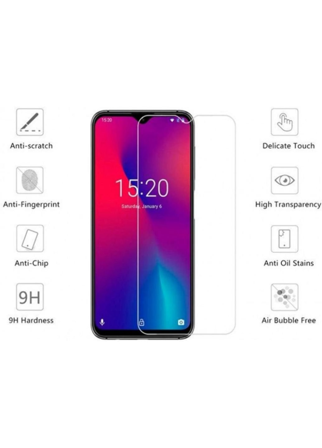 Скло захисне Blackview A80 Pro Tempered glass (222235) (222235) Drobak (252368376)