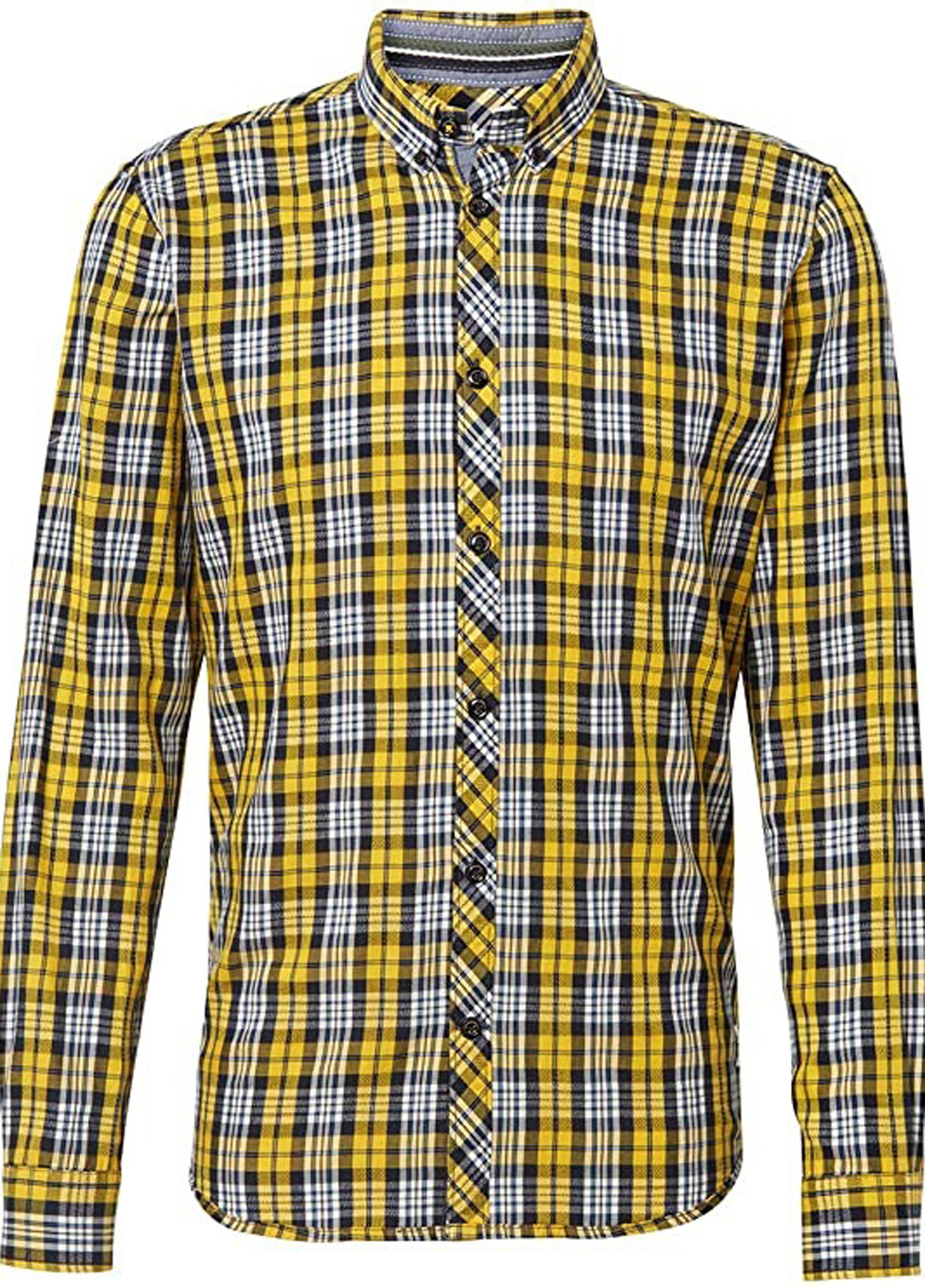 Желтая кэжуал рубашка в клетку Tom Tailor