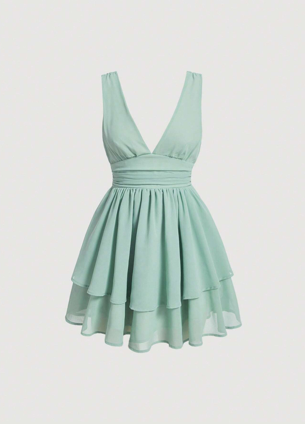 М'ятна кежуал, коктейльна сукня бебі долл SHEIN однотонна