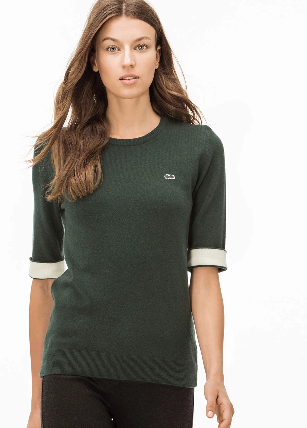 Темно-зеленый демисезонный джемпер джемпер Lacoste