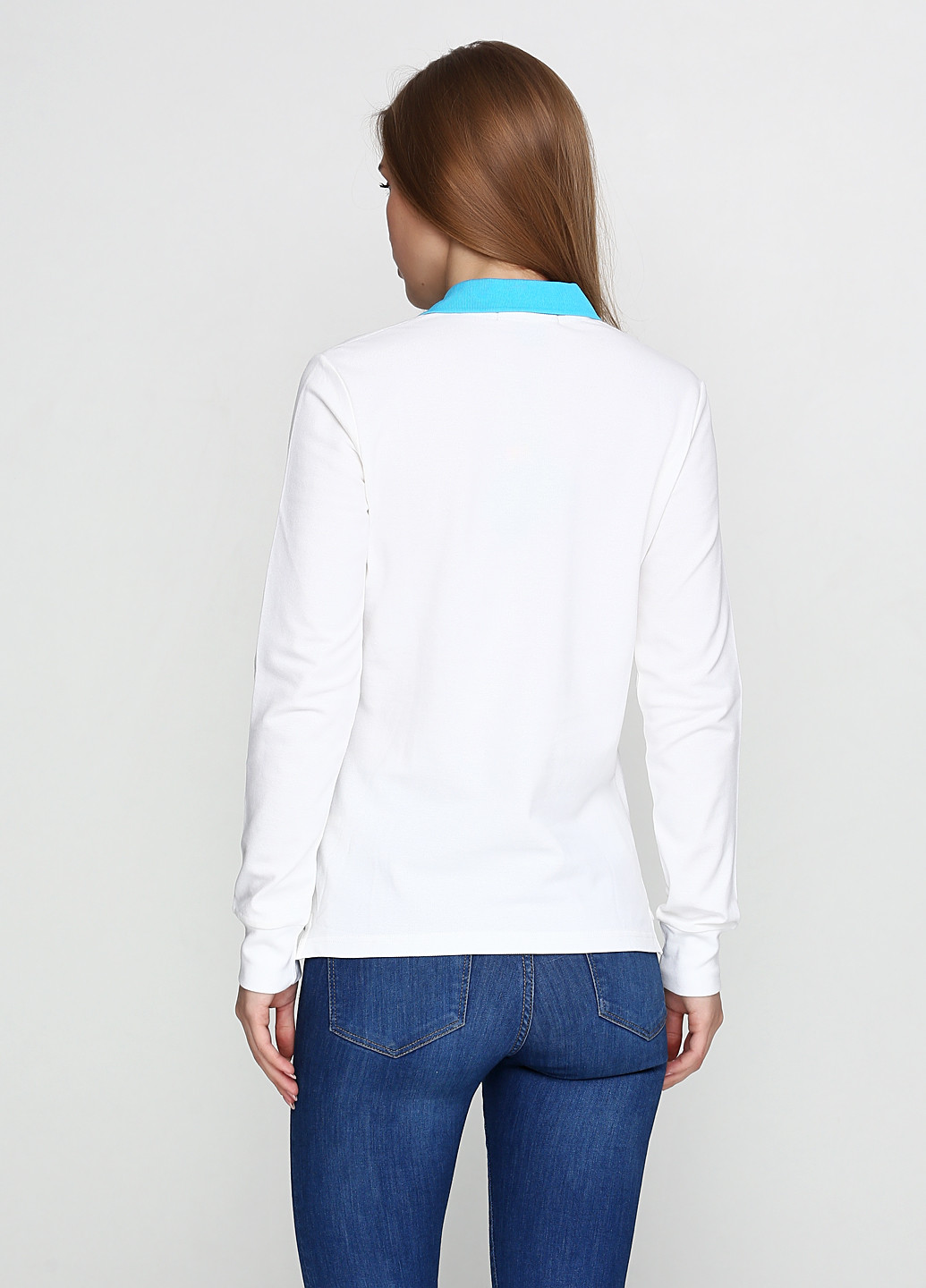 Белая женская футболка-поло Ralph Lauren с логотипом