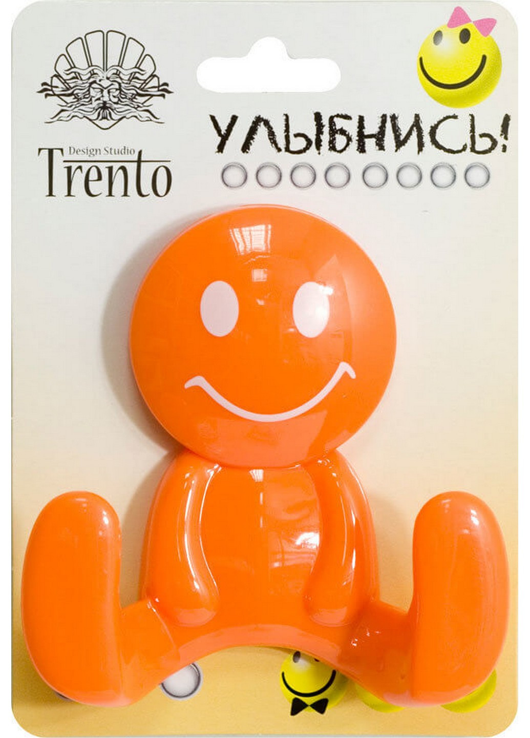 Крючок двойной пластик оранжевый 9.5*4*10 Trento Design Studio (191027331)