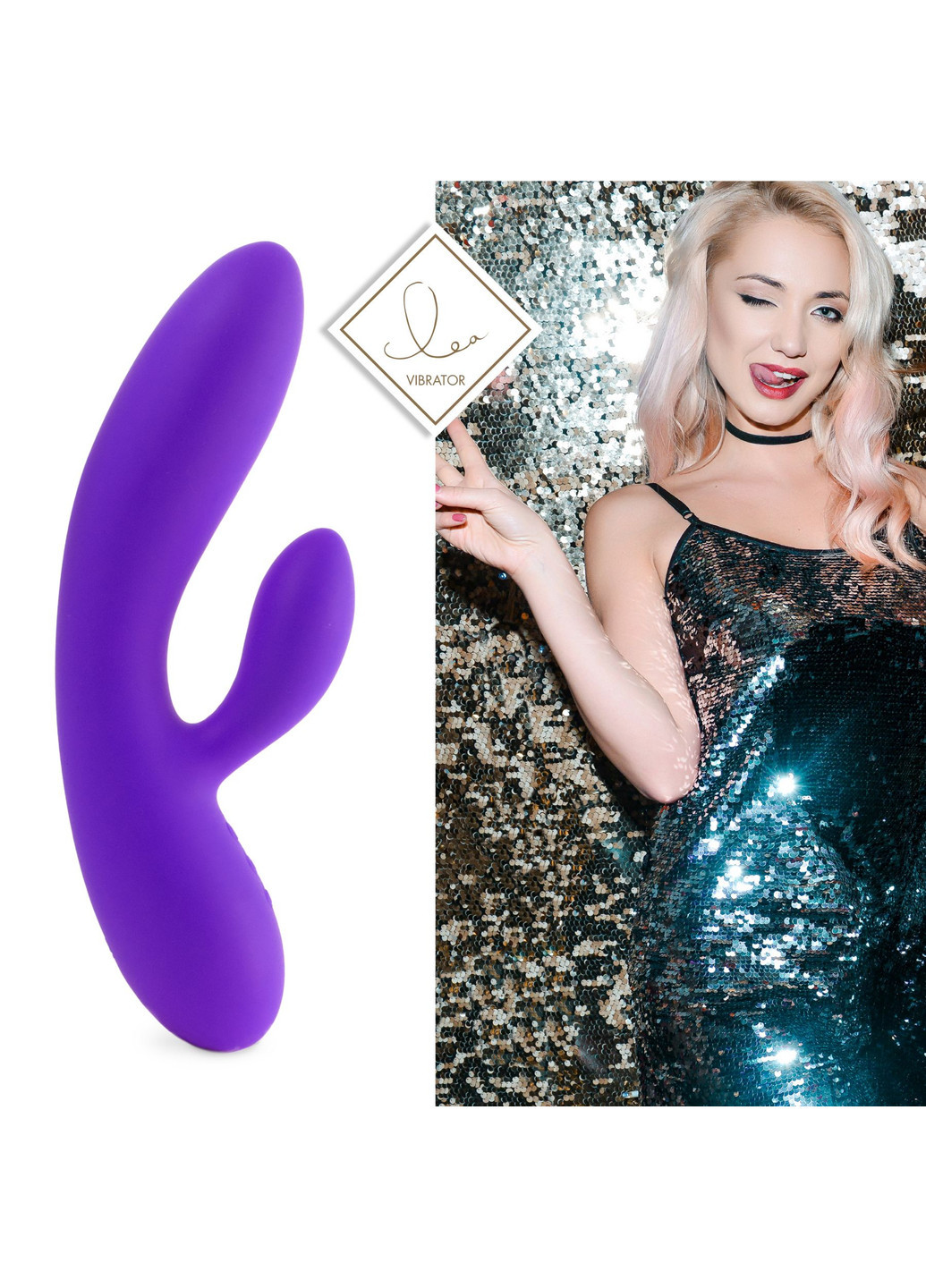 Гнучкий вібратор кролик з двома моторами Lea Rabbit Vibrator Medium Purple FeelzToys (252297431)