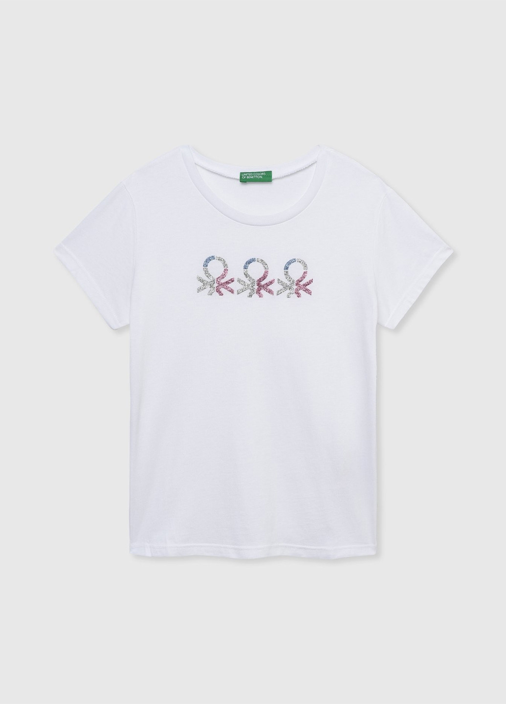 Белая летняя футболка United Colors of Benetton