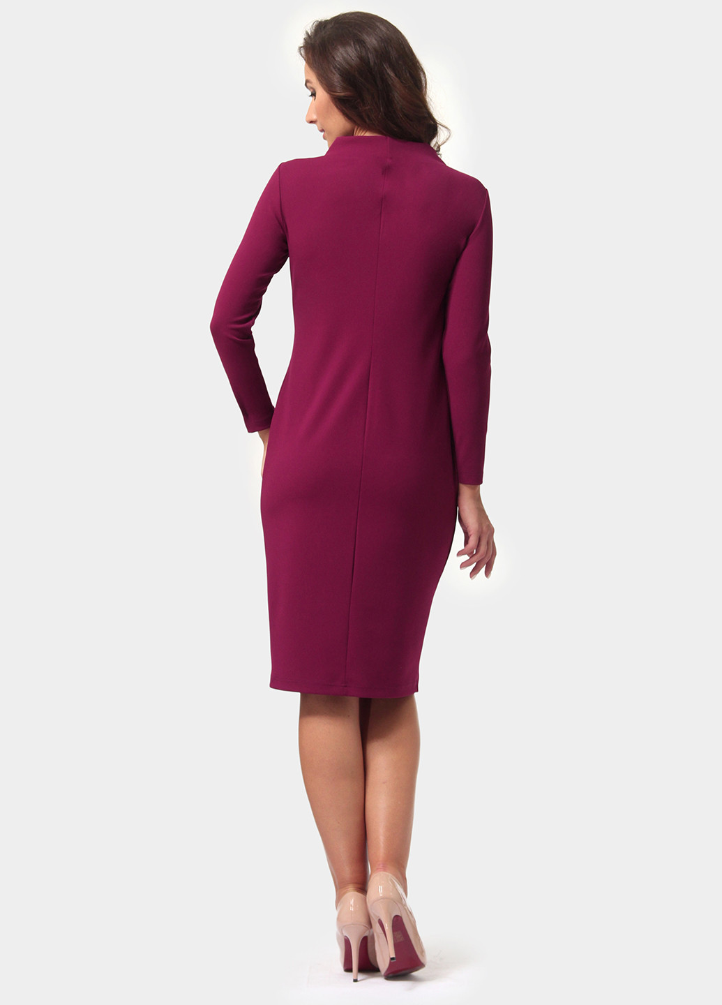 Фуксиновое (цвета Фуксия) кэжуал платье футляр Alika Kruss однотонное