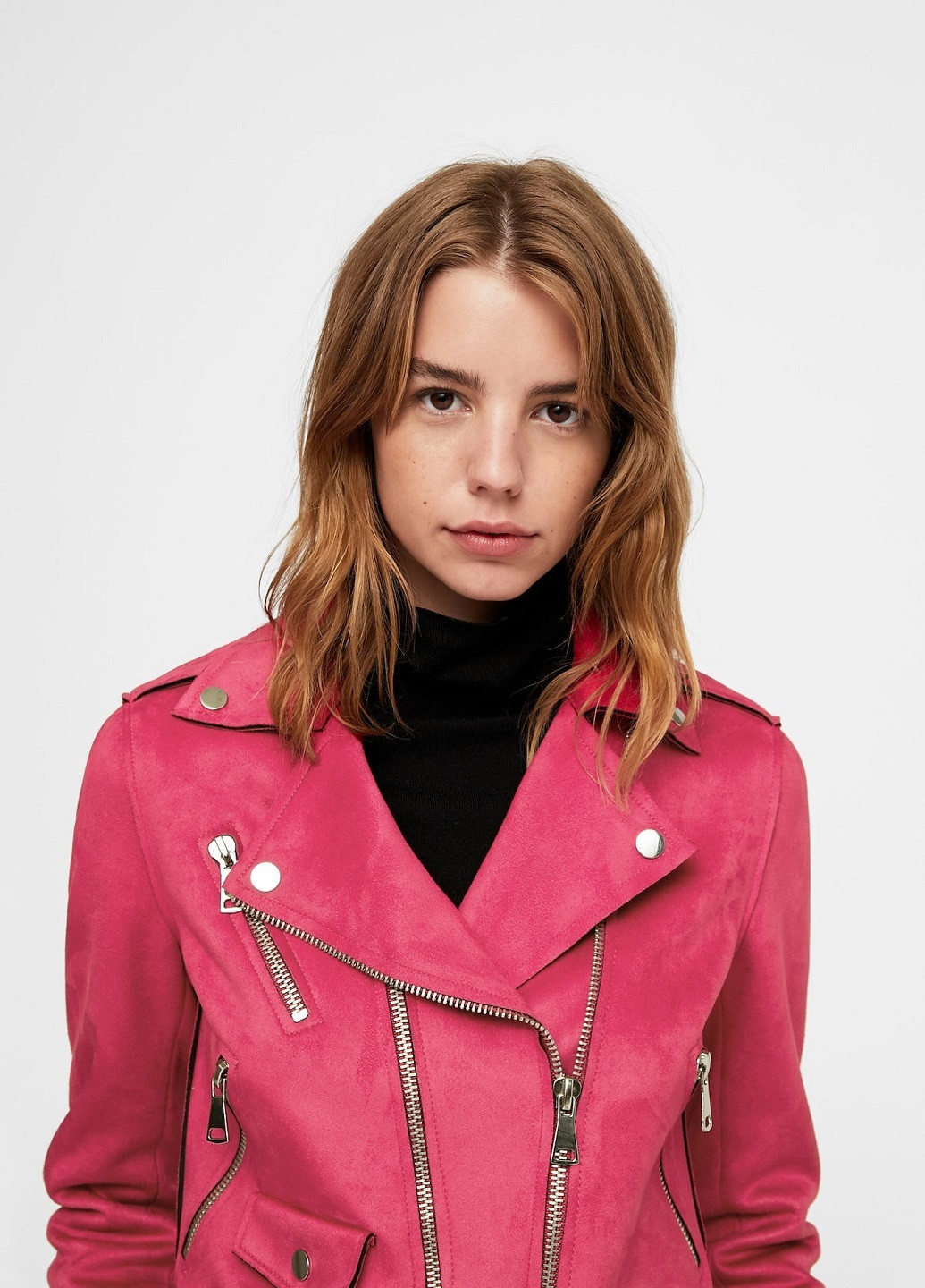 Розовая демисезонная куртка Mango
