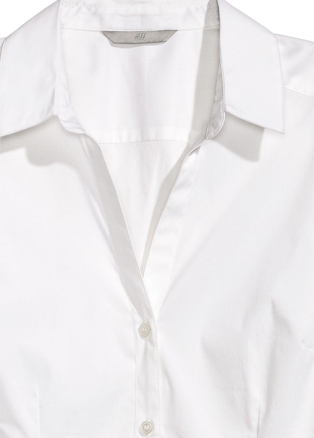 Рубашка H&M однотонна біла кежуал