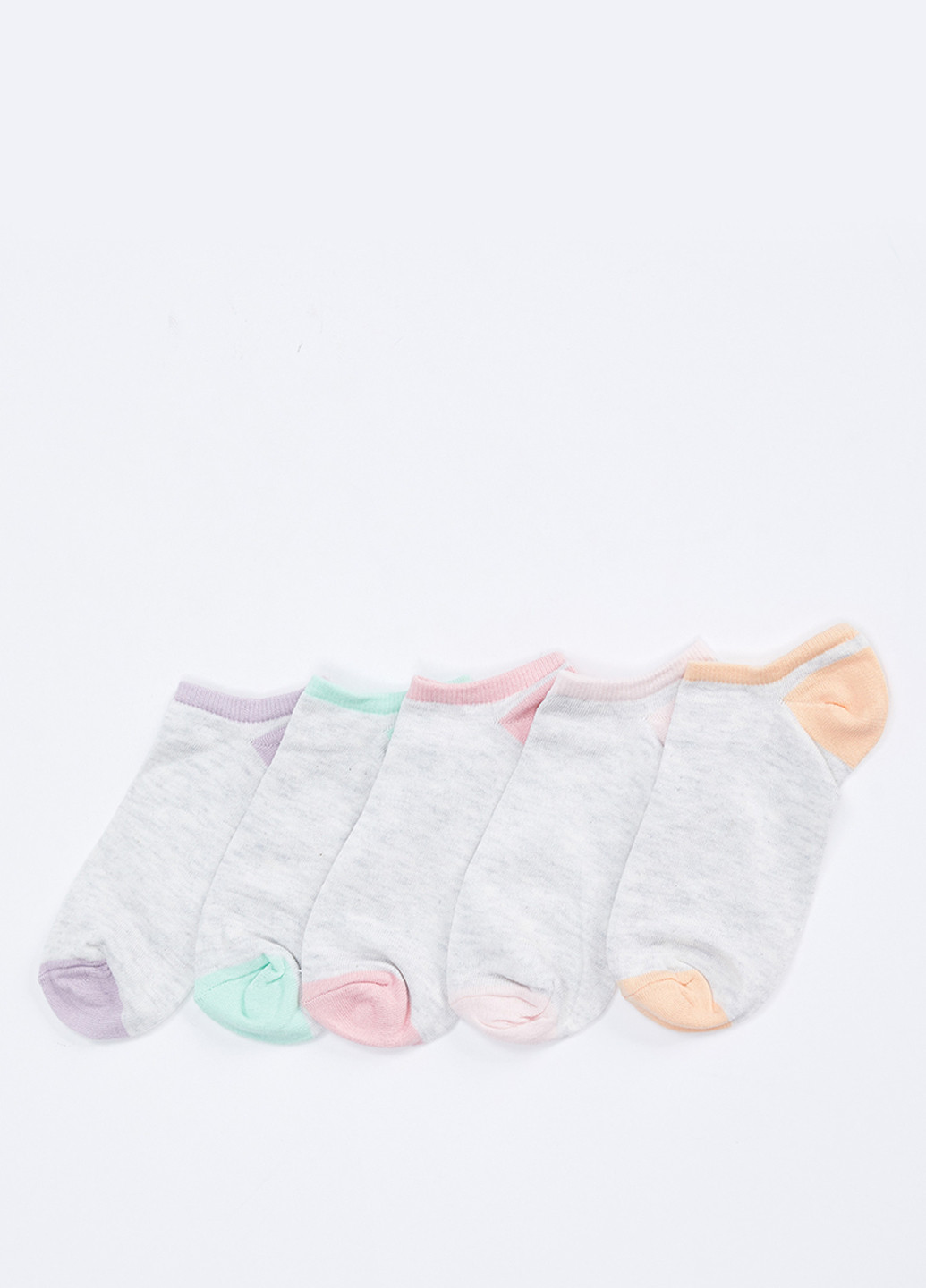 Шкарпетки(5шт) DeFacto з ущільненім носком світло-сірі повсякденні