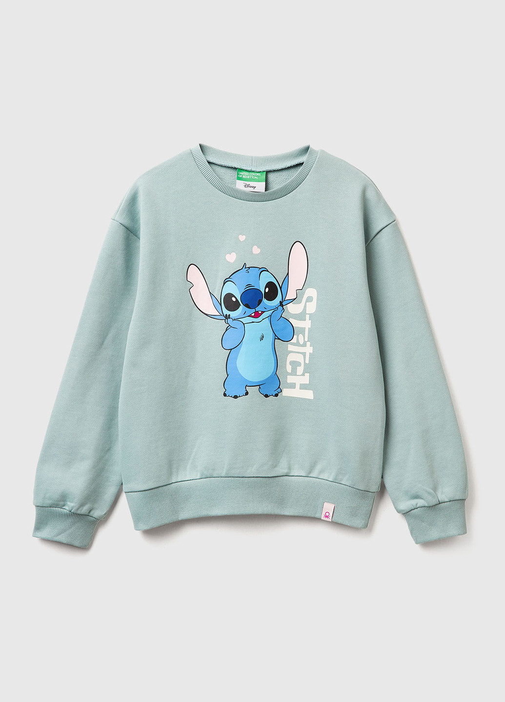 United Colors of Benetton світшот анімалістичні м'ятний кежуал бавовна