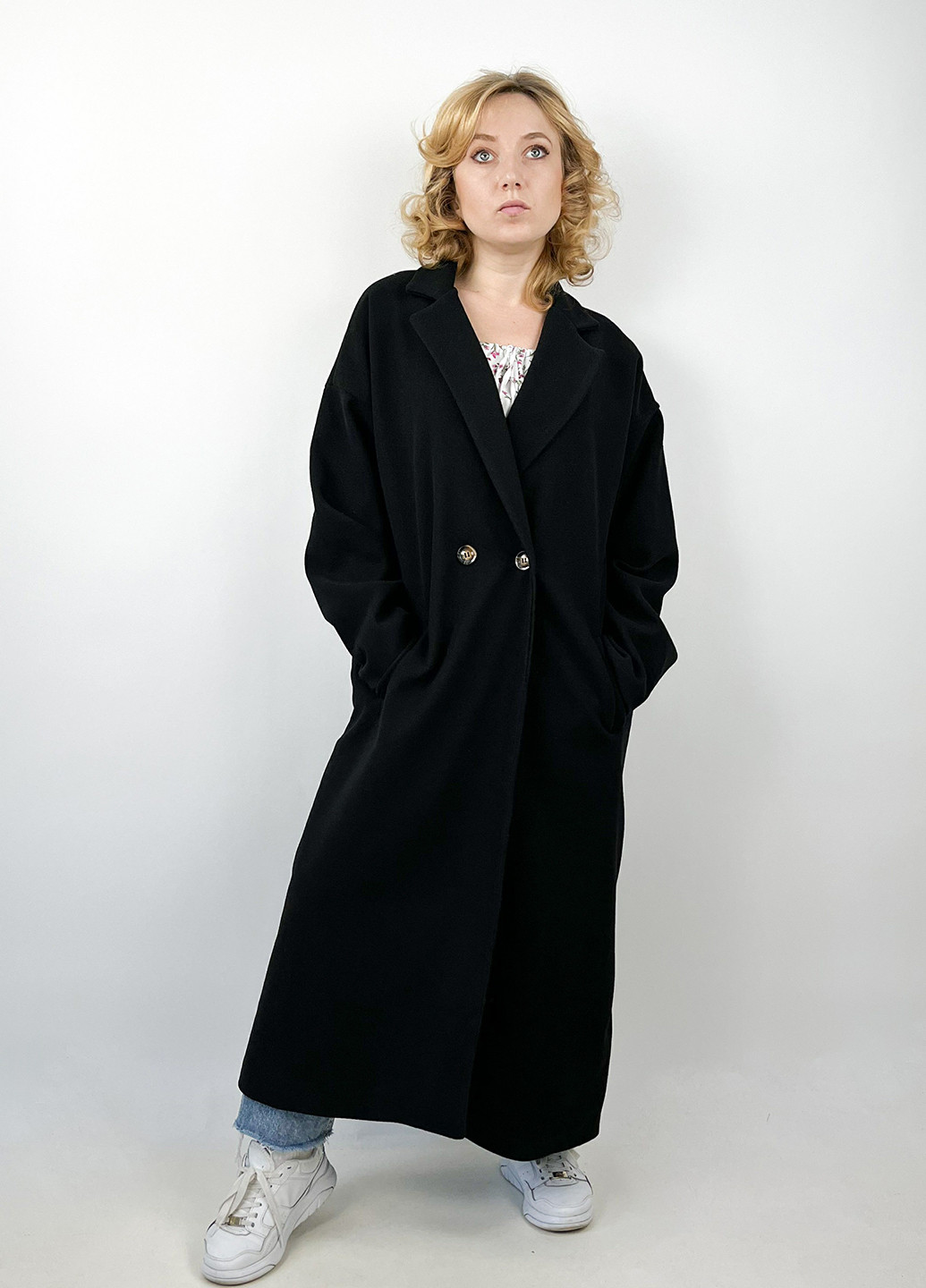 Чорне демісезонне Пальто двобортне Boohoo