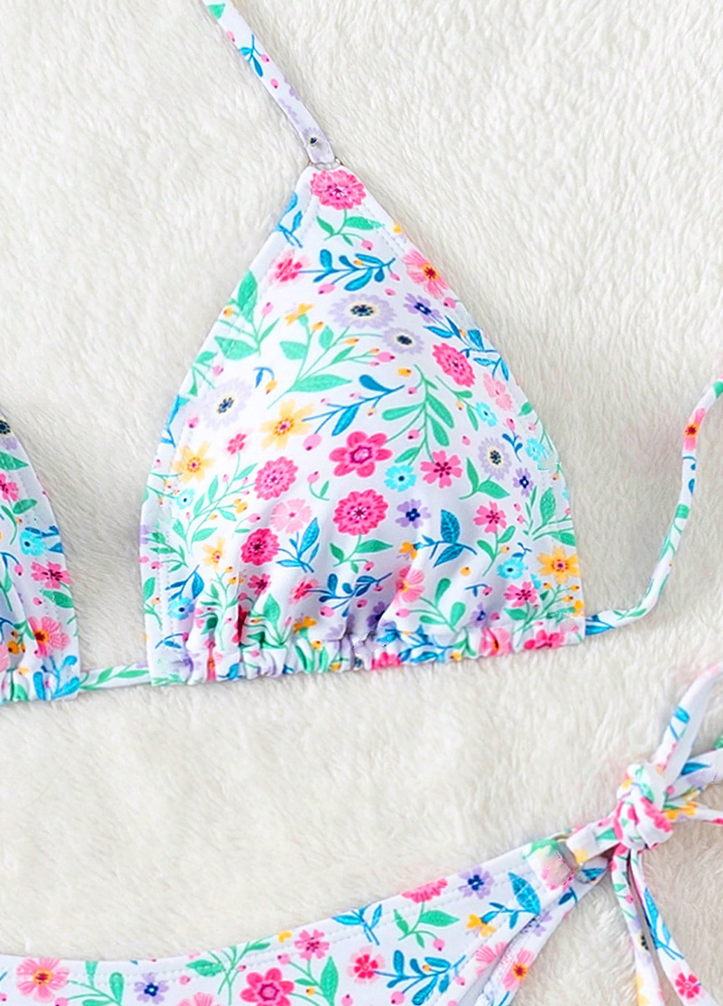 Белый летний купальник (лиф, трусики) бикини, раздельный SHEIN