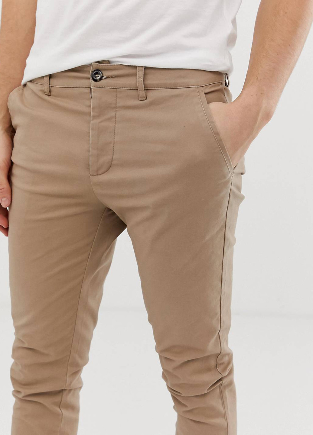 Комбинированные кэжуал демисезонные чиносы брюки Asos