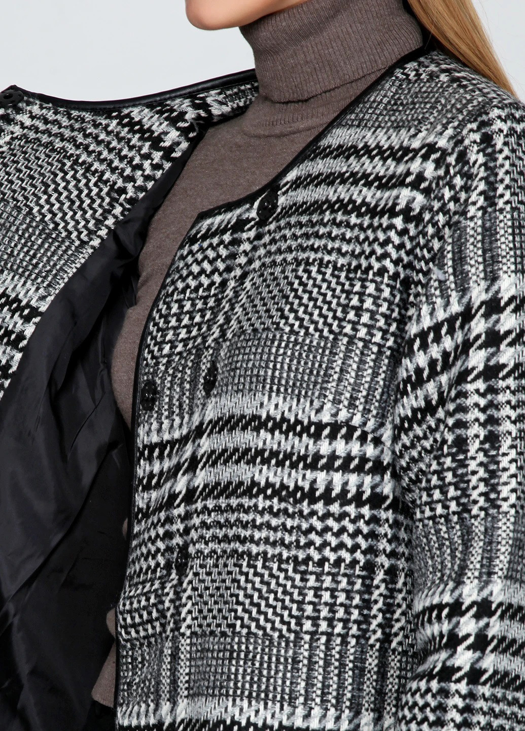 Серое демисезонное Пальто однобортное Junarose