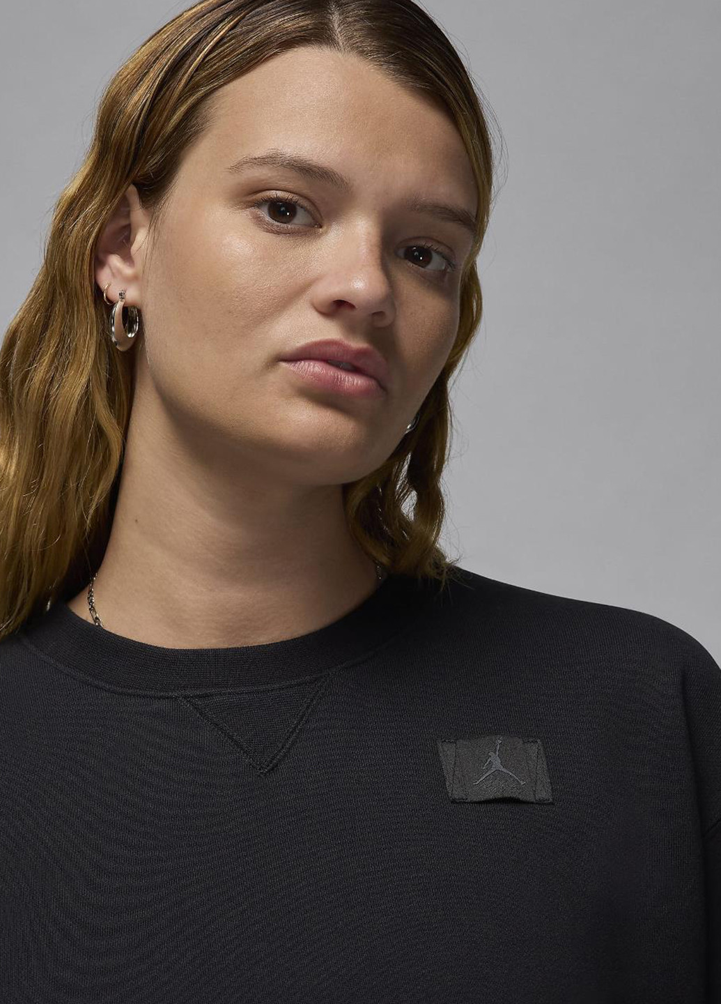 Черный свитшот fv7053-010 Jordan однотонный нашивки (361198789)