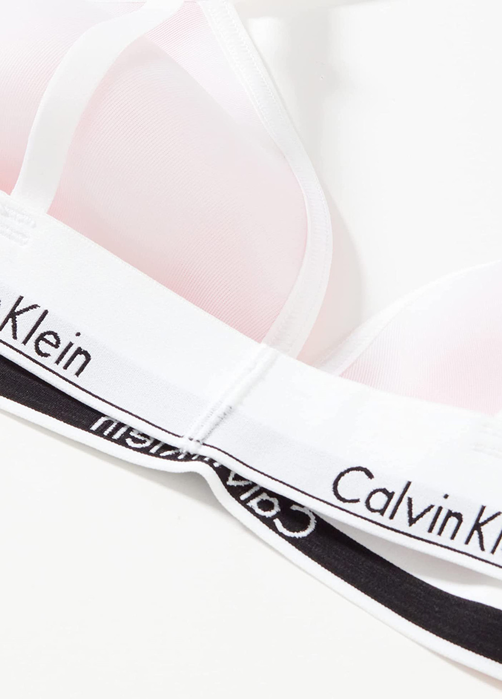 Белый бралетт бюстгальтер Calvin Klein без косточек полиэстер