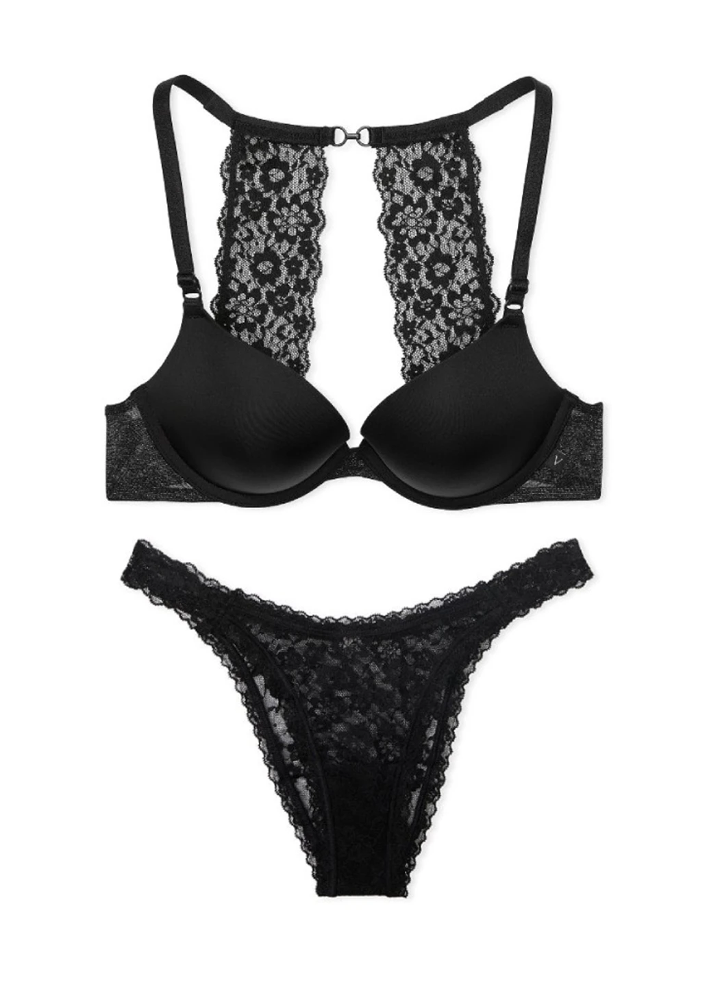 Чорний демісезонний комплект (бюстгальтер, трусики) Victoria's Secret