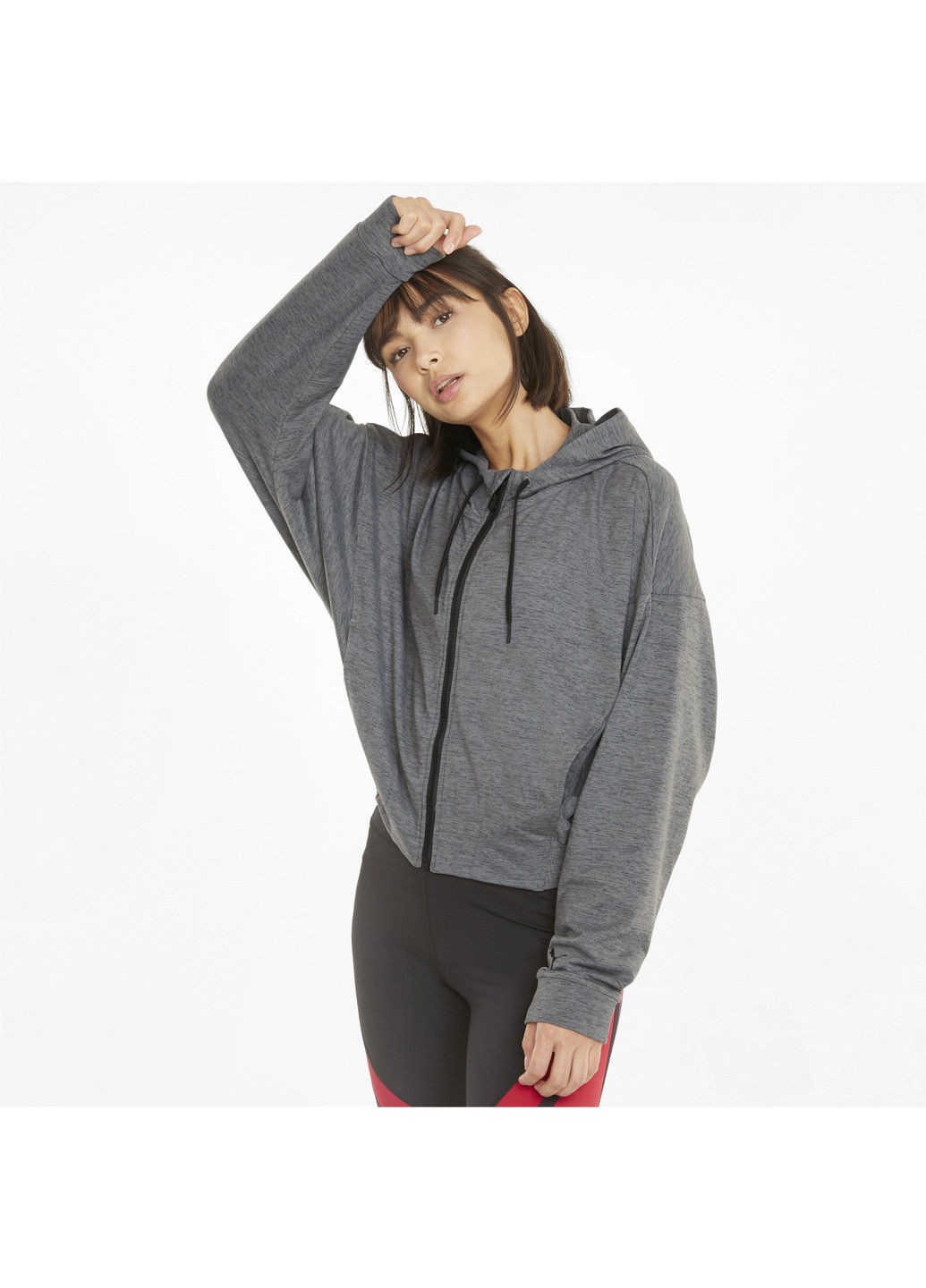 Чорна демісезонна толстовка cloudspun full-zip women's training hoodie Puma