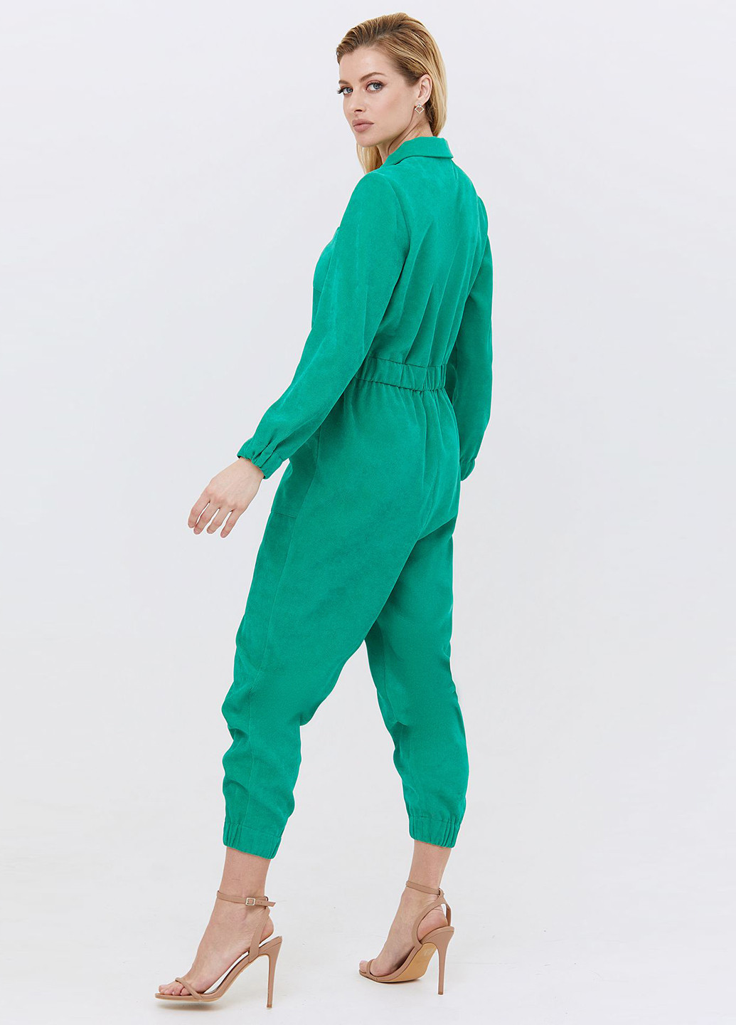 Комбинезон Vovk комбинезон-брюки однотонный зелёный кэжуал хлопок, вельвет
