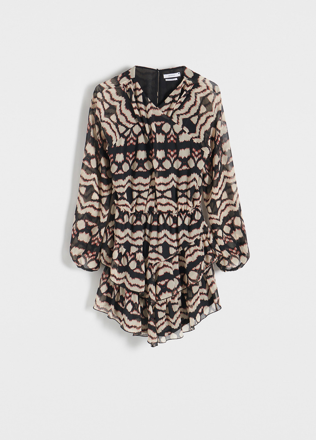 Коричнева кежуал сукня кльош Reserved з абстрактним візерунком