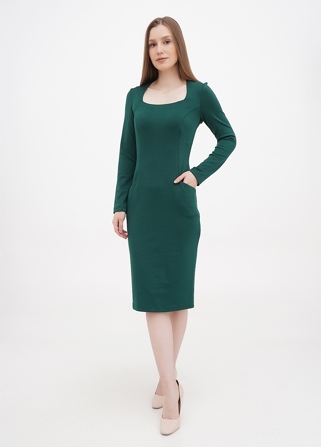 Зелена кежуал сукня футляр Maurini однотонна