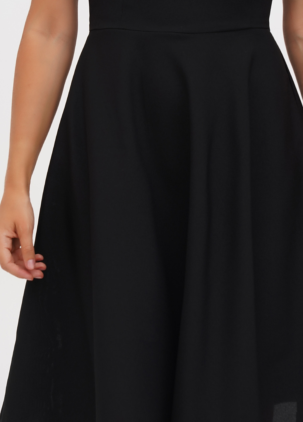 Черное кэжуал платье клеш Dioni однотонное